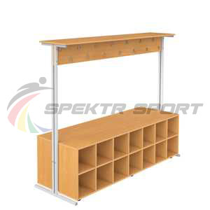 Купить Вешалка напольная двухсторонняя с тумбой для обуви на 28 мест в Краснотурьинске 