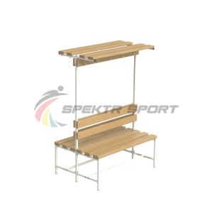 Купить Скамейка с вешалкой и полкой для раздевалок двухсторонняя (разборная) 1200 мм в Краснотурьинске 