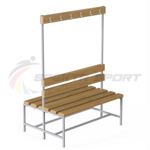 Купить Скамейка с вешалкой для раздевалок двухсторонняя (разборная) 1200 мм в Краснотурьинске 