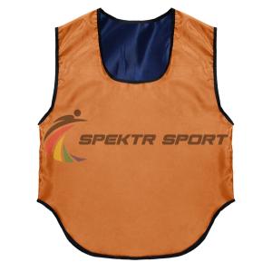 Купить Манишка футбольная двусторонняя Spektr Sport оранжево-синяя, р. 36-40 в Краснотурьинске 